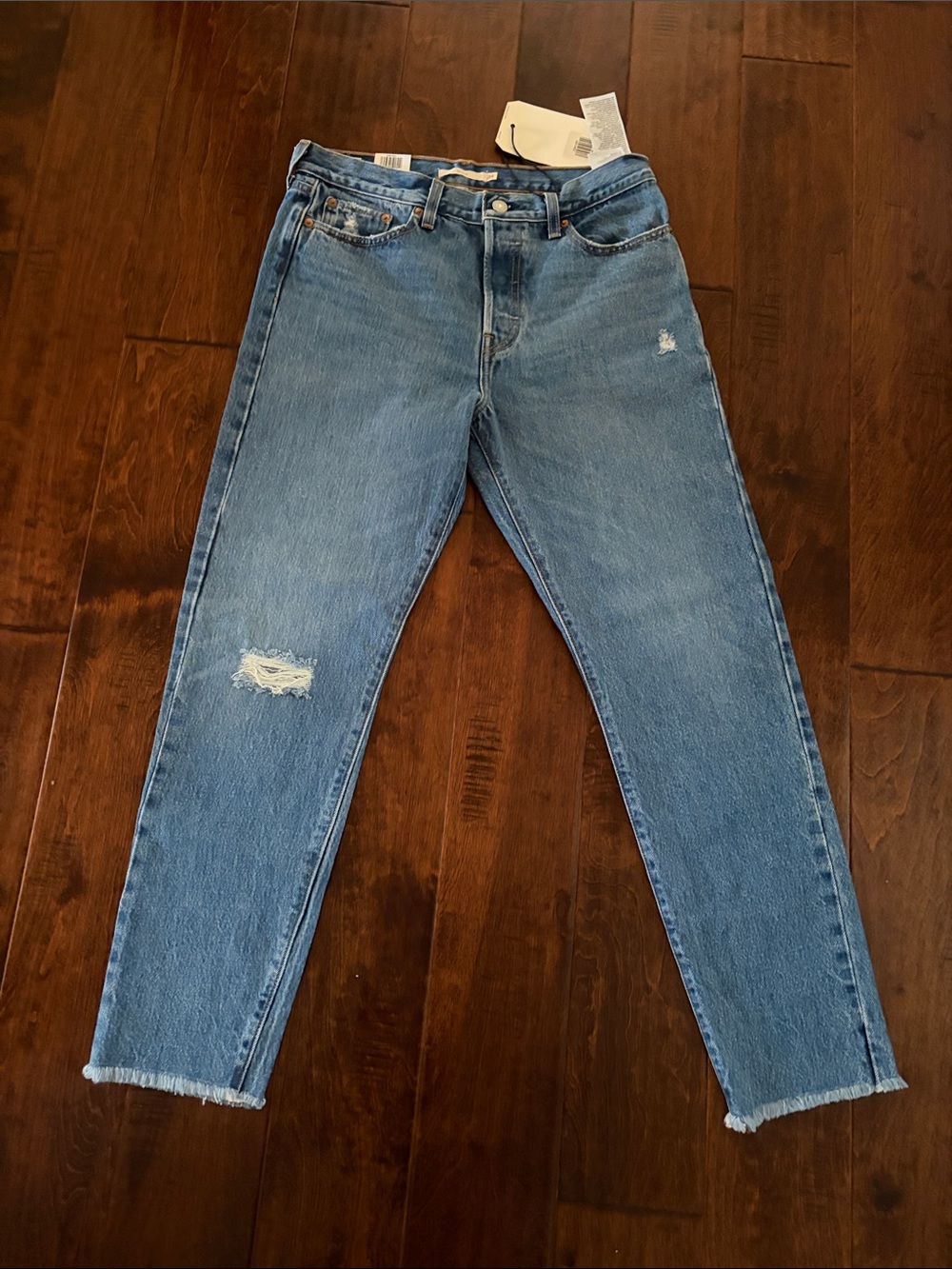 Women’s High-Rise Distressed Blue Jeans